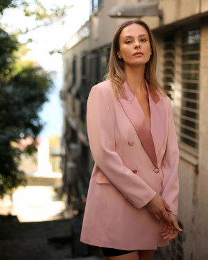 Anna Black Pembe Blazer Ceket Anna Black Pembe Blazer Ceket